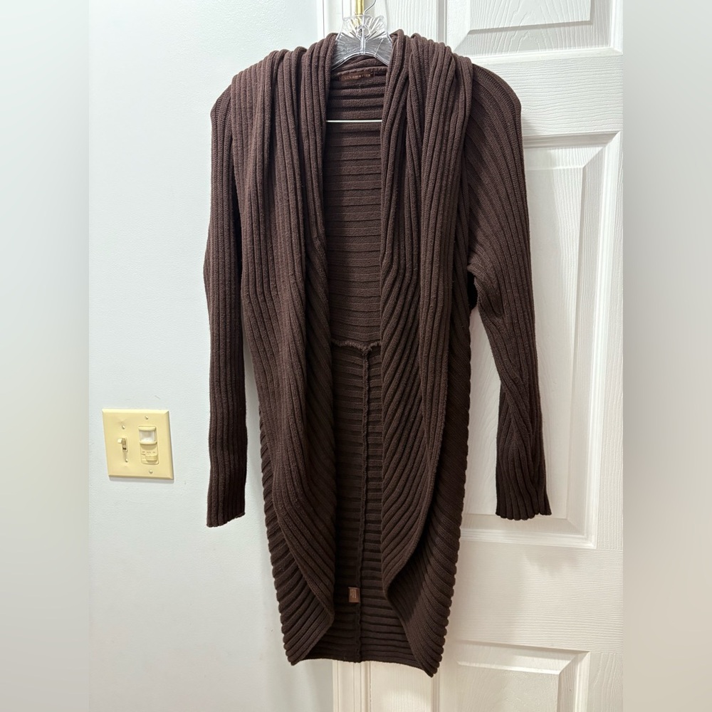 525 AMERICA Ribbed Cotton Open Cardigan Size Large